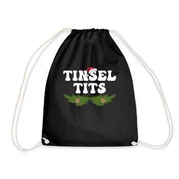 Drôles de chemises de Noël pour couples, mésanges de guirlandes - Sac de sport léger - noir - Devant