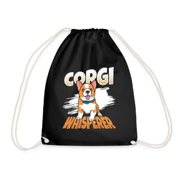 Corgi Whisperer Dog Lover Welsh Corgi - Drawstring Bag - black - Front