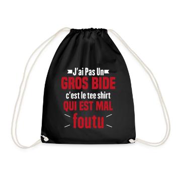 J'ai Pas Un Gros Bide Humour Cadeau - Sac de sport léger - noir - Devant