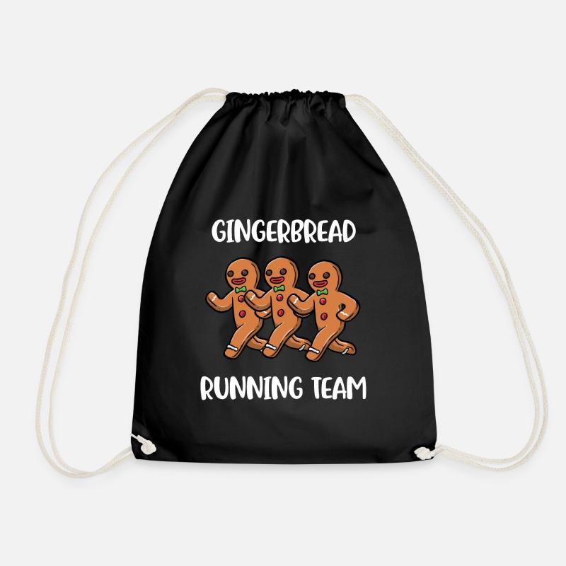 Gingerbread Man Running Team Cookie Gift - Sac de sport léger - noir
