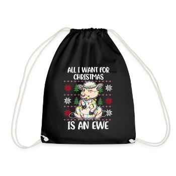 Noël Ewe Ugly Christmas Pull Cadeau - Sac de sport léger - noir - Devant