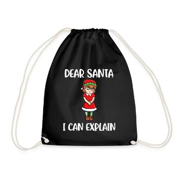I Can Explain Lieber Weihnachtsmann Geschenk - Turnbeutel - Schwarz - Vorne