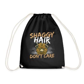 Shaggy Hair Don't Care Highland Cattle Cow - Drawstring Bag - black - Front