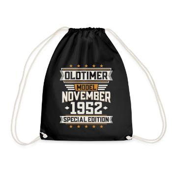 Novembre Année 1952 Anniversaire de voiture classique - Sac de sport léger - noir - Devant