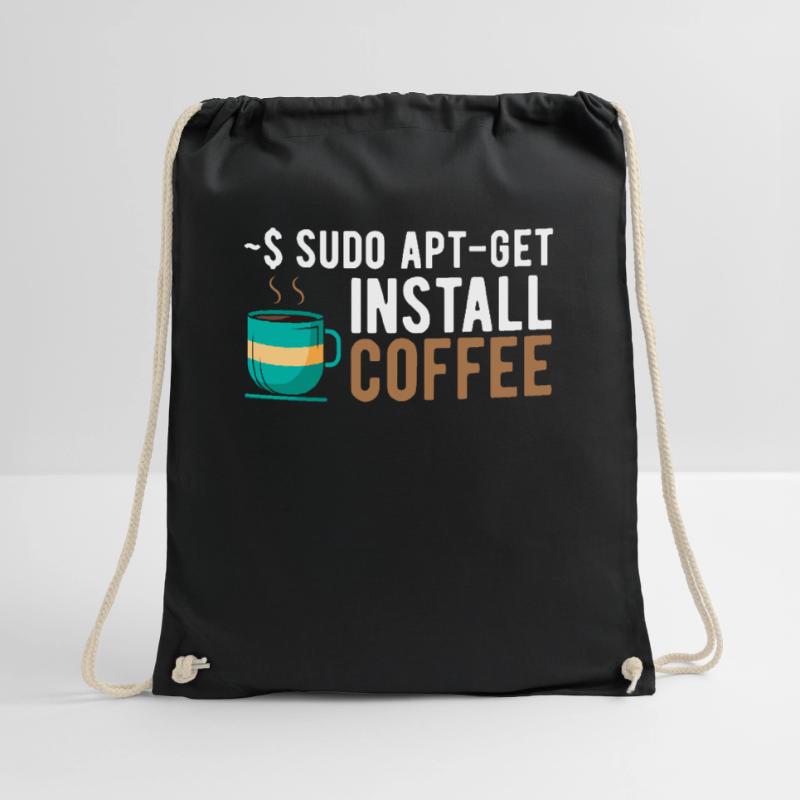 ~$ sudo apt-get install coffee Linux Programmer Drawstring Bag