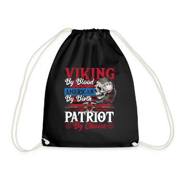 Viking par le sang américain par naissance patriote par - Sac de sport léger - noir - Devant