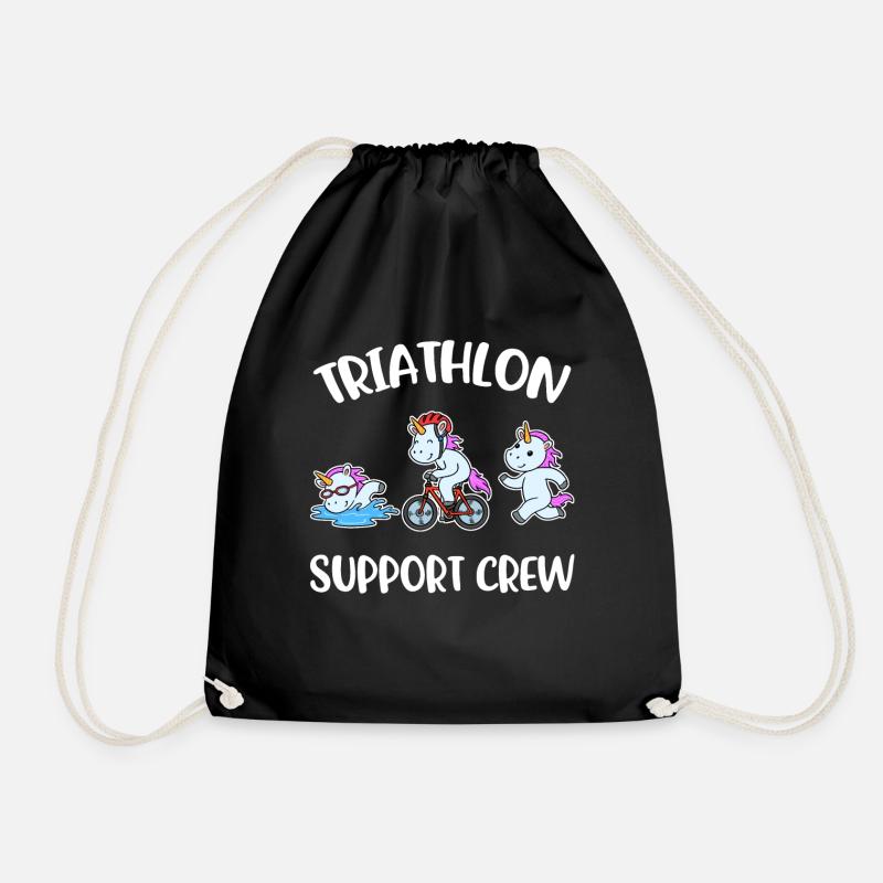 Triathlon Support Crew Triathlon Geschenk - Turnbeutel - Schwarz