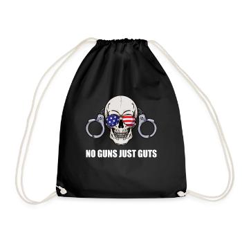 No Guns Just Guts Corrections Prison Gift - Drawstring Bag - black - Front