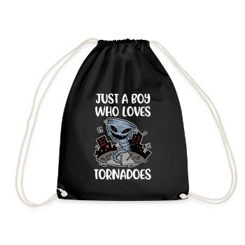 Boy Loves Tornadoes Meteorologie Geschenk - Turnbeutel - Schwarz - Vorne
