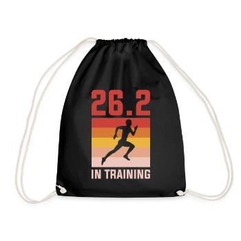 26.2 In Training Marathon Gift - Drawstring Bag - black - Front