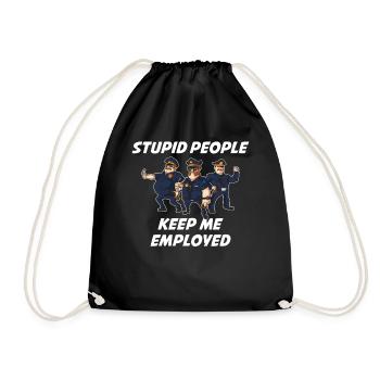 Stupid People Prison Gift - Drawstring Bag - black - Front