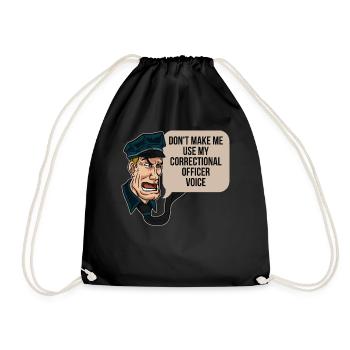 Correctional Officer Voice Prison Gift - Drawstring Bag - black - Front