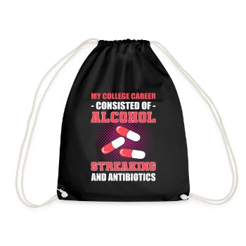 Alcohol, Streaking and Antibiotics Microbiologist - Drawstring Bag - black - Front