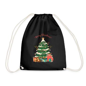 Frohe Weihnachten - Turnbeutel - Schwarz - Vorne