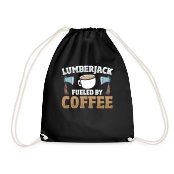 Lumberjack Fueled by Coffee Forestry Woodcutter - Turnbeutel - Schwarz - Vorne