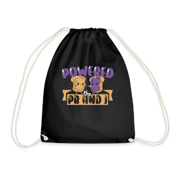 Powered By PB And J Peanut Butter and Jelly - Turnbeutel - Schwarz - Vorne