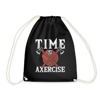 Il est temps d’axercise la foresterie à la hache de bûcheron - Sac de sport léger - noir - Devant