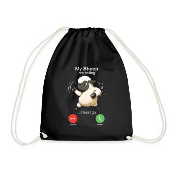 My Sheep are Calling - Drawstring Bag - black - Front