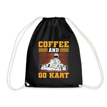 Coffee and Go Kart Go-Kart Racing - Drawstring Bag - black - Front