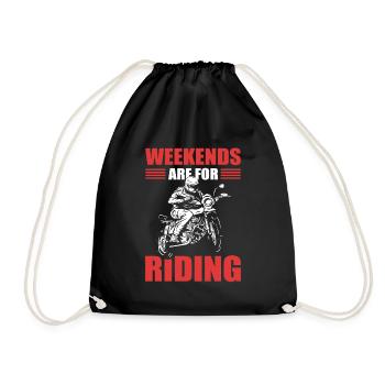 Weekends Are For Riding Motorcycle Biker - Drawstring Bag - black - Front