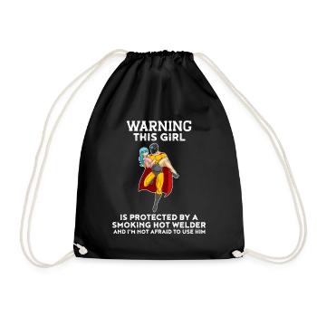 Protected By Welder Schweißer Geschenk - Turnbeutel - Schwarz - Vorne