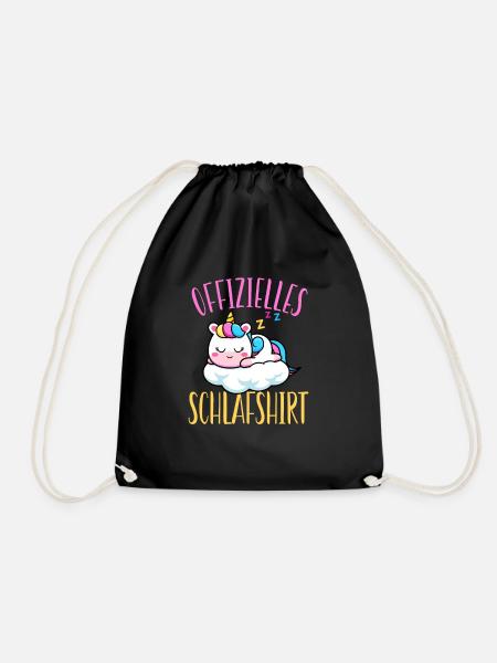 Offizielles Schlafshirt Einhorn - Turnbeutel - Schwarz