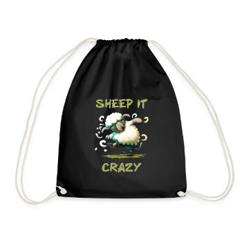 Sheep it Crazy - Drawstring Bag - black - Front