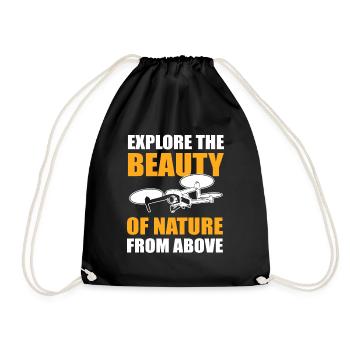 Explorez la beauté d’une nature vue d’en haut du drone - Sac de sport léger - noir - Devant