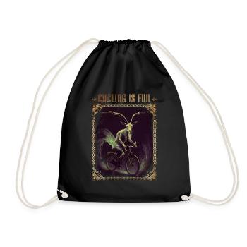 Cycling is Fun Goth - Drawstring Bag - black - Front
