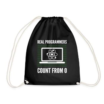 Real Programmers Count From 0 Programming - Turnbeutel - Schwarz - Vorne