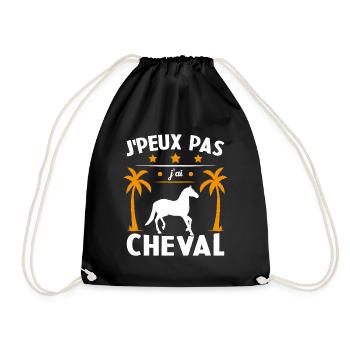 Je Peux Pas J'ai Cheval - Sac de sport léger - noir - Devant