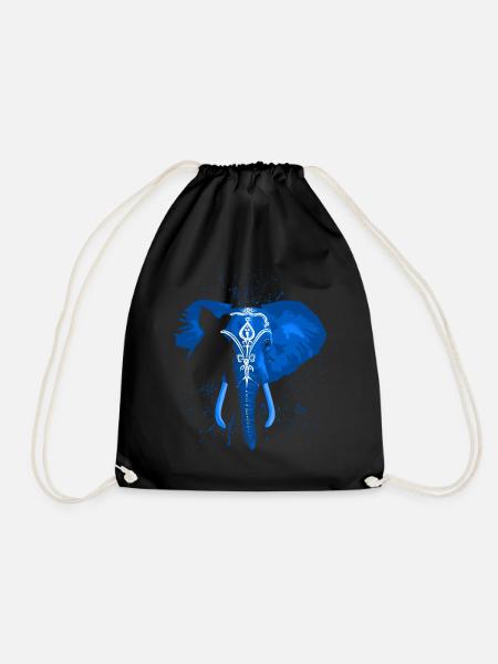 Blauer indischer Elefant - Turnbeutel - Schwarz