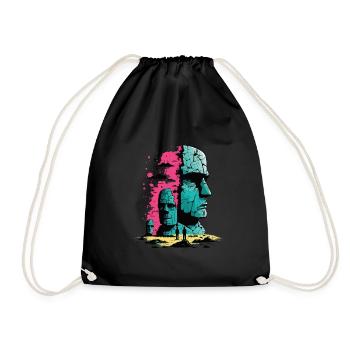 Statue de tête de Rapa Nui Moai Île de Pâques - Sac de sport léger - noir - Devant