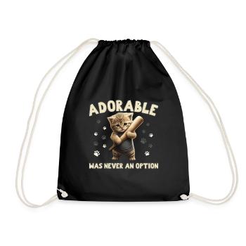 Adorable was never an option cat - Drawstring Bag - black - Front