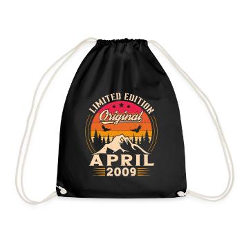 Vintage Nées En Avril 2009 Cadeau d’anniversaire - Sac de sport léger - noir - Devant