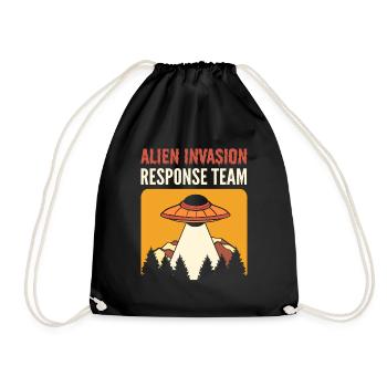 Alien Invasion Response Team Aliens UFO - Turnbeutel - Schwarz - Vorne