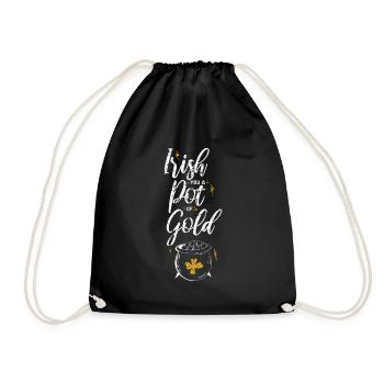 Irish You A Pot Of Gold Vintage - Drawstring Bag - black - Front