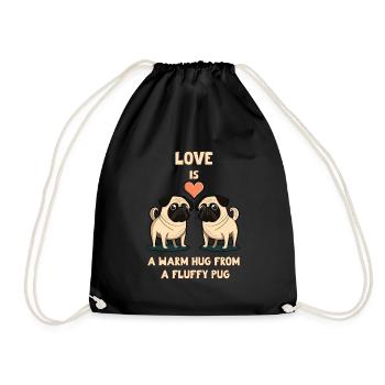 L’amour est un câlin chaleureux d’un carlin moelleux - Sac de sport léger - noir - Devant