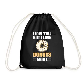 Je vous aime tous, mais j’aime les beignets plus de beignets - Sac de sport léger - noir - Devant