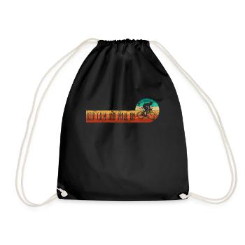 Retro Bike Funny Cyclist - Drawstring Bag - black - Front