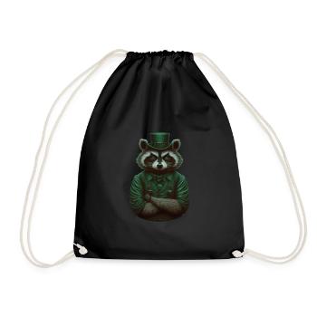 Raccoon St. Patty - Turnbeutel - Schwarz - Vorne