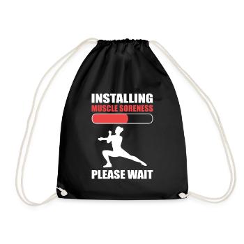 Installing Muscle Soreness Please Wait Aerobics - Drawstring Bag - black - Front