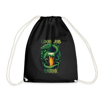 Good Job Patrick - St. Patrick's Day Snake - Drawstring Bag - black - Front