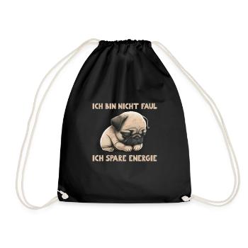 Je ne suis pas paresseux - j’économise de l’énergie - Sac de sport léger - noir - Devant