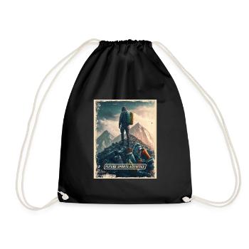 Mountaineering Post-Apocalyptic World - Drawstring Bag - black - Front