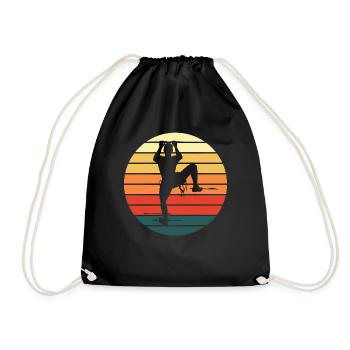Climbing Mountaineering Retro Vintage Gift - Drawstring Bag - black - Front