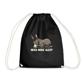 Need More Sleep Sleepy Donkey - Turnbeutel - Schwarz - Vorne