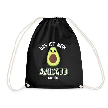 Karneval Kostüm Avocado - Turnbeutel - Schwarz - Vorne