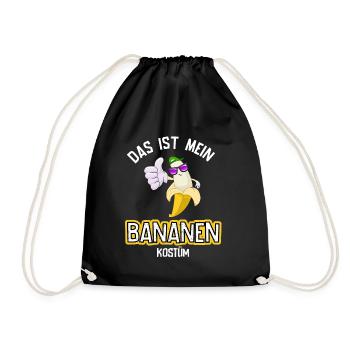 Karneval Kostüm Bananen - Turnbeutel - Schwarz - Vorne