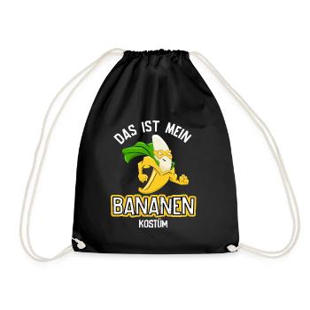 Karneval Kostüm Bananen - Turnbeutel - Schwarz - Vorne